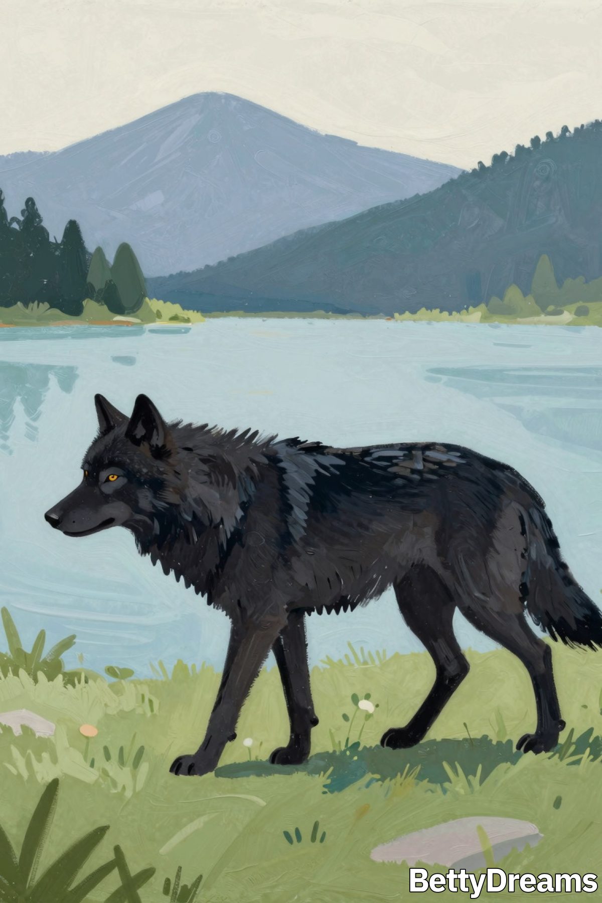 dream about black wolf