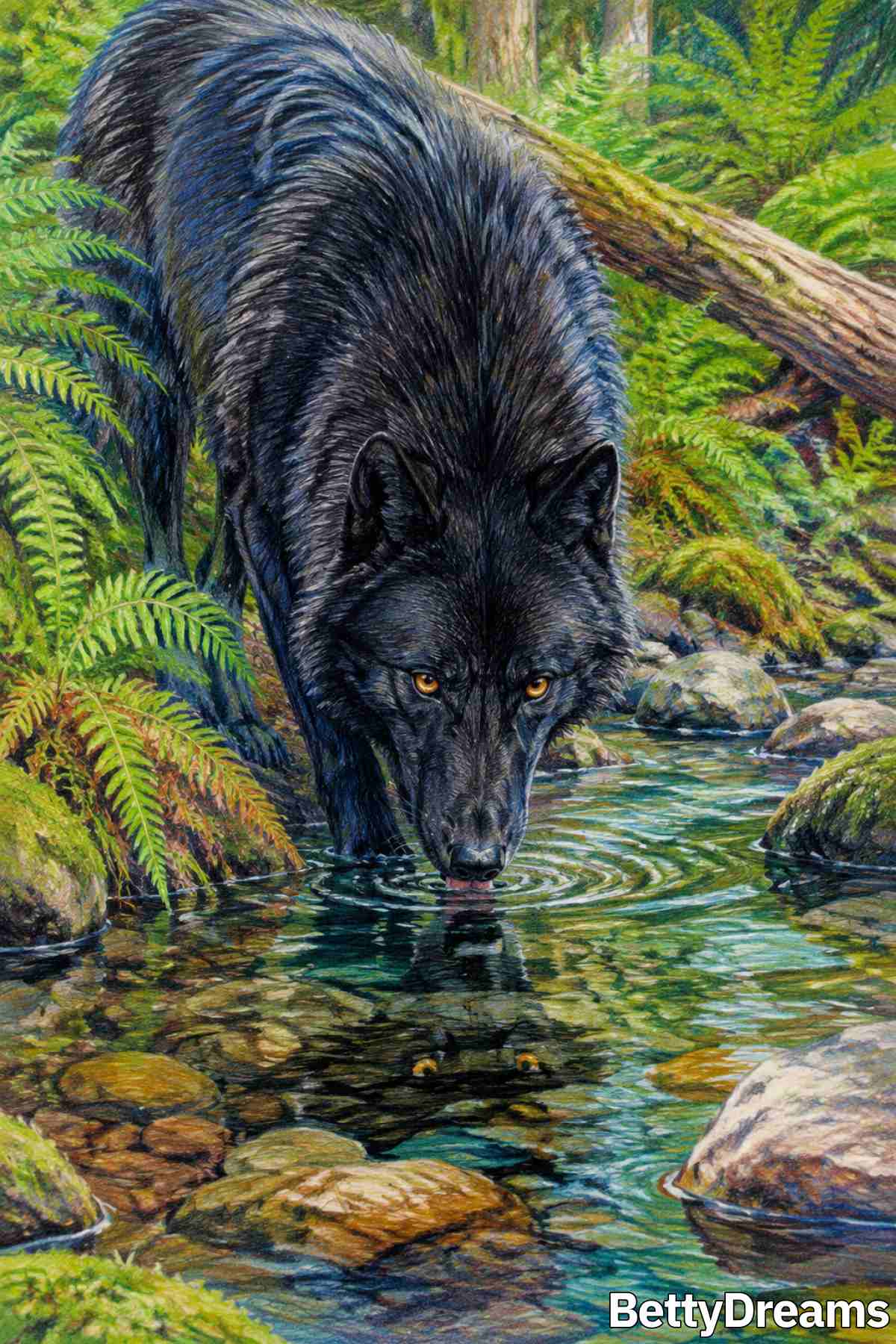 seeing a black wolf in a dream