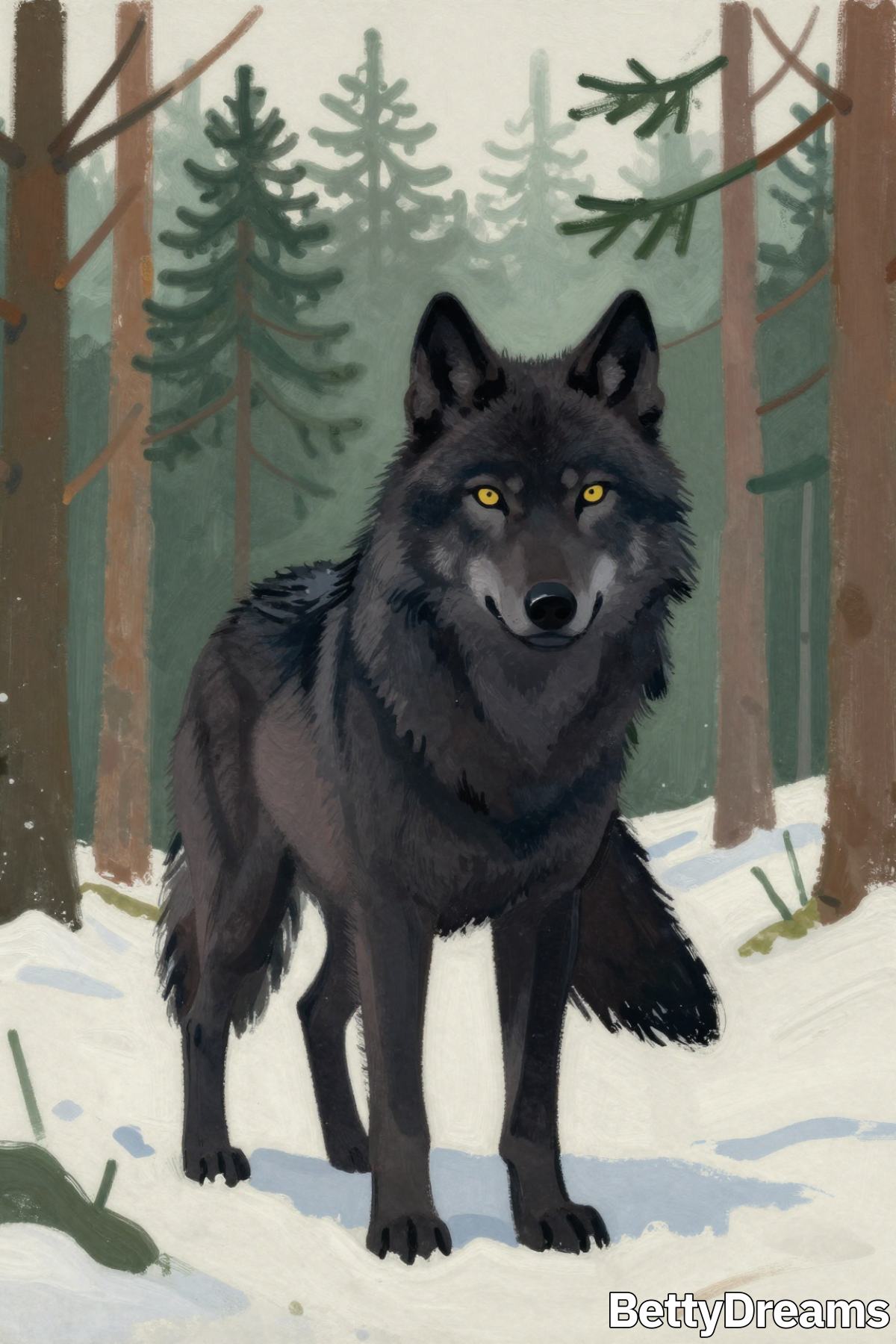 dreaming about a black wolf