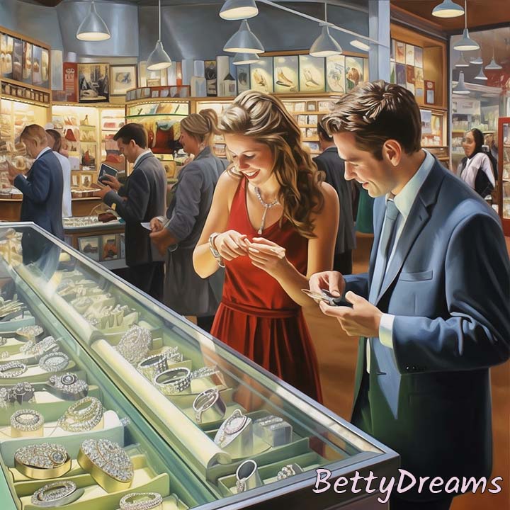 buying wedding ring in store