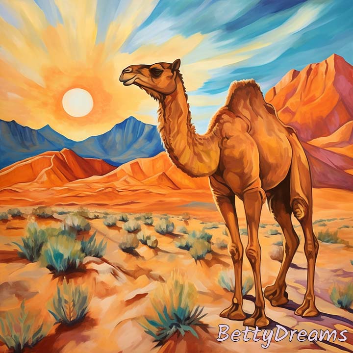 camel and sun