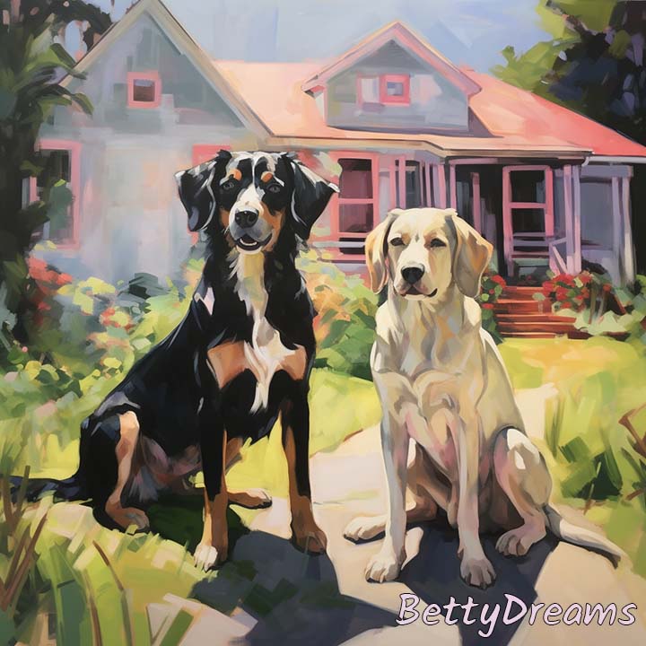 dogs near house