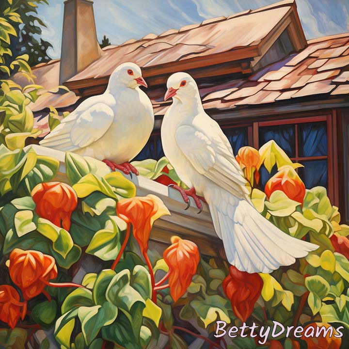 doves on roof