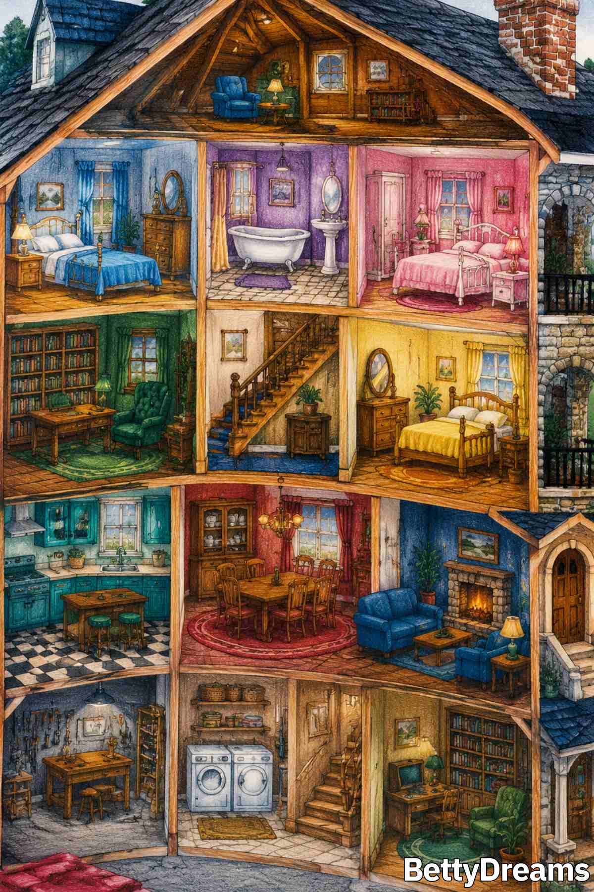 dreaming of exploring a house with many rooms