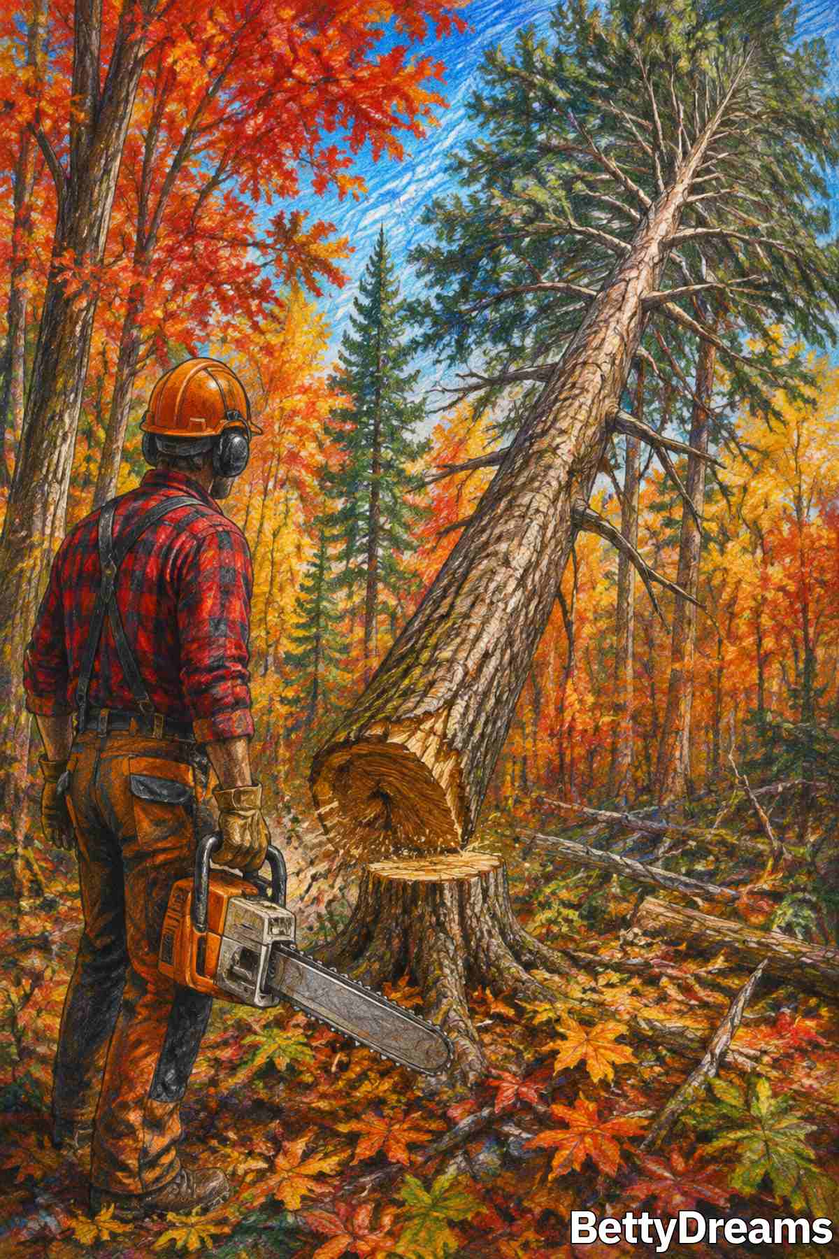 having a dream about a falling tree