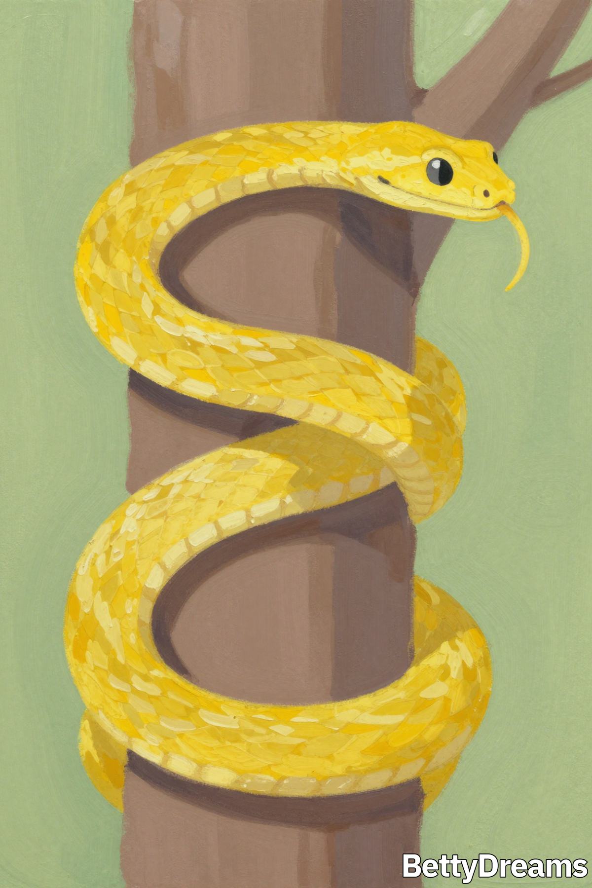 yellow snake appearing in a dream