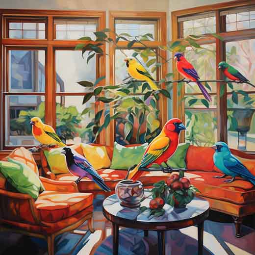 dream about birds in house