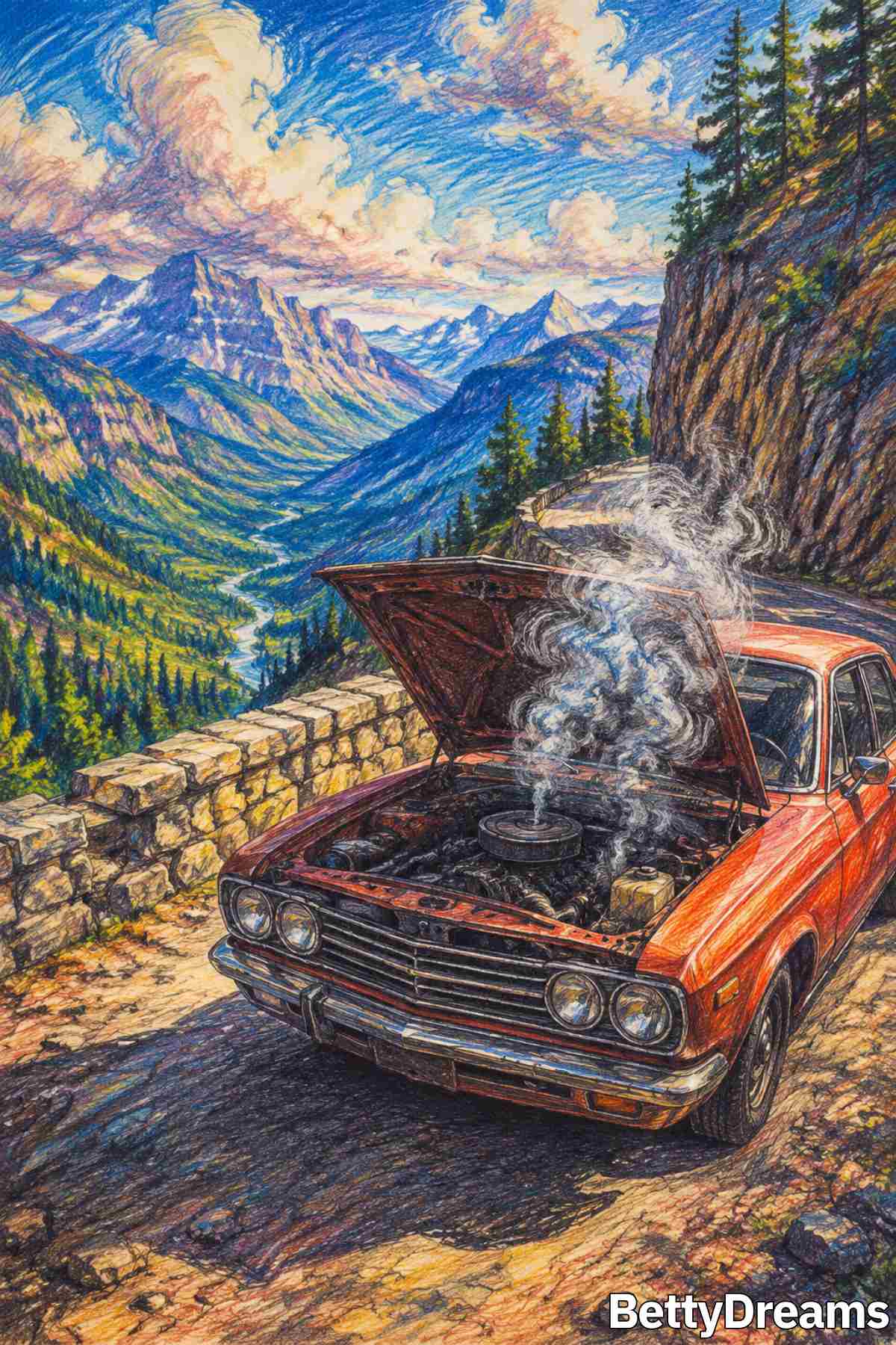 car breaking down in a dream