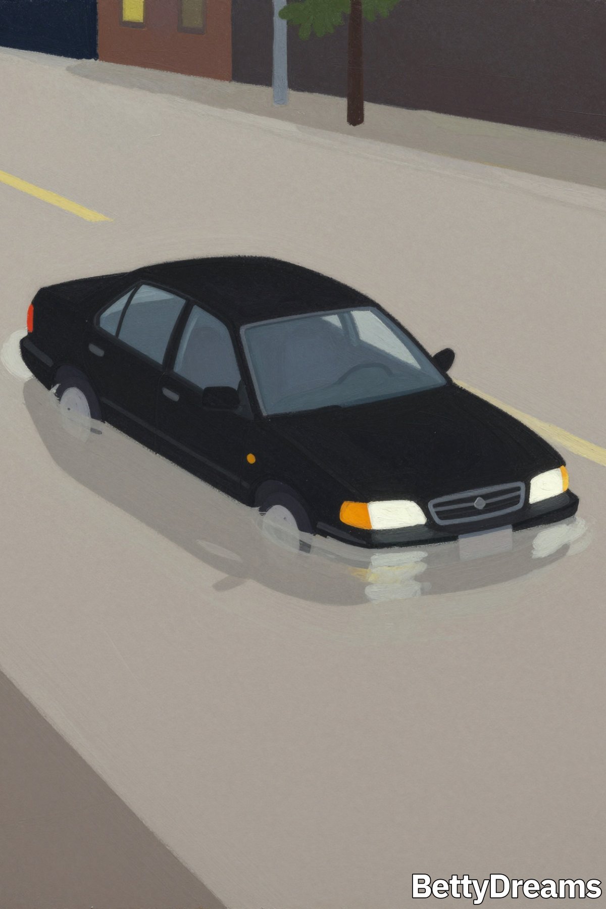 dream of a car going underwater