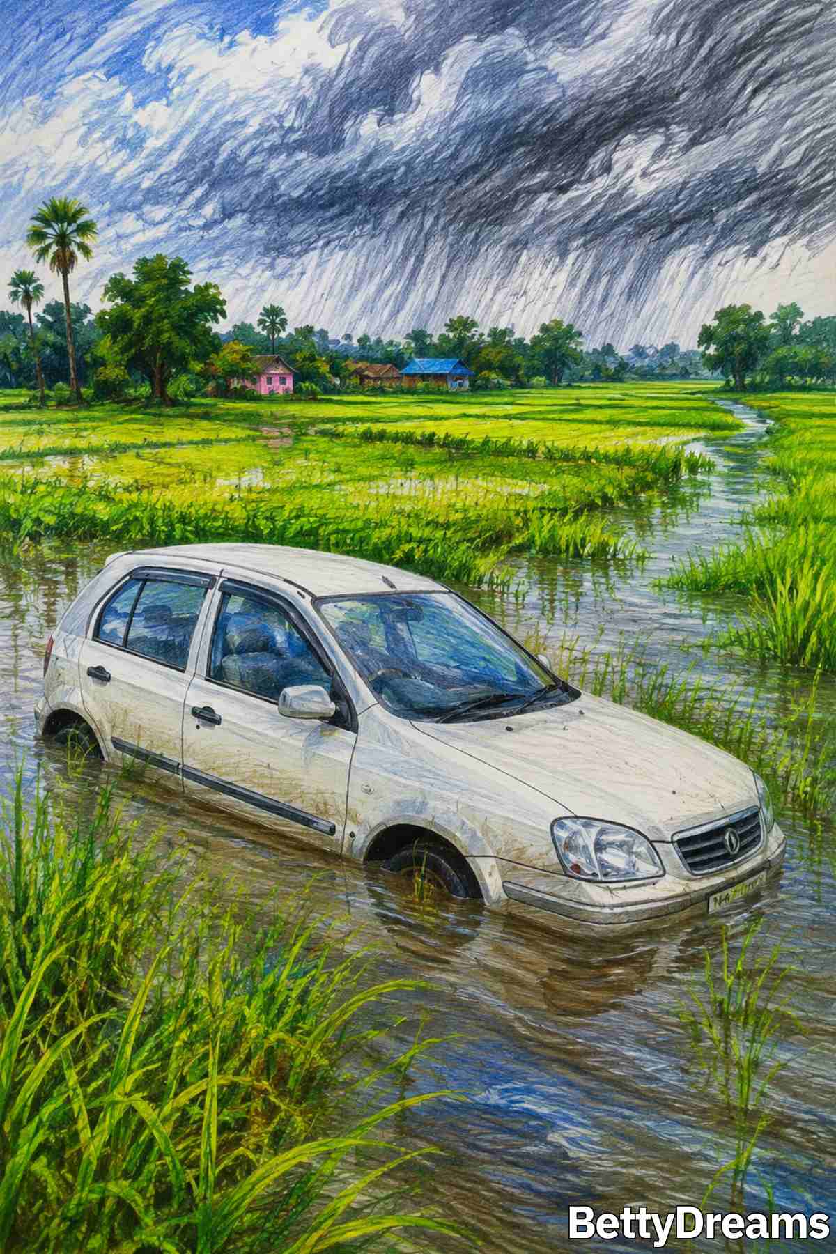 car underwater in a dream
