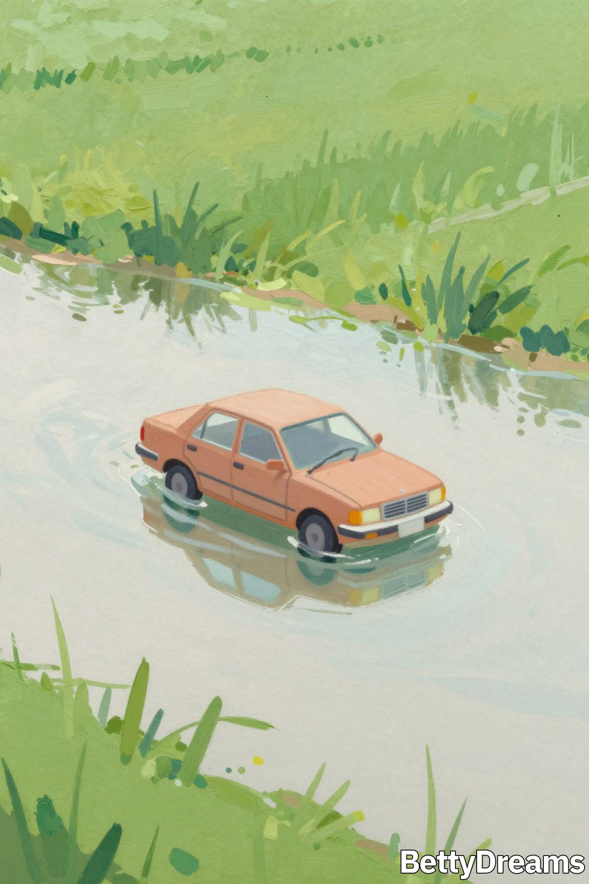 having a dream about car sinking in water