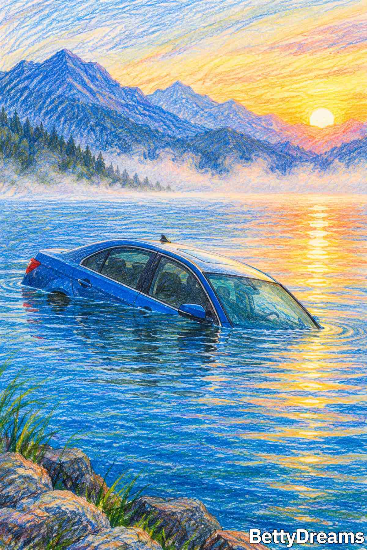 having a dream about a sinking car