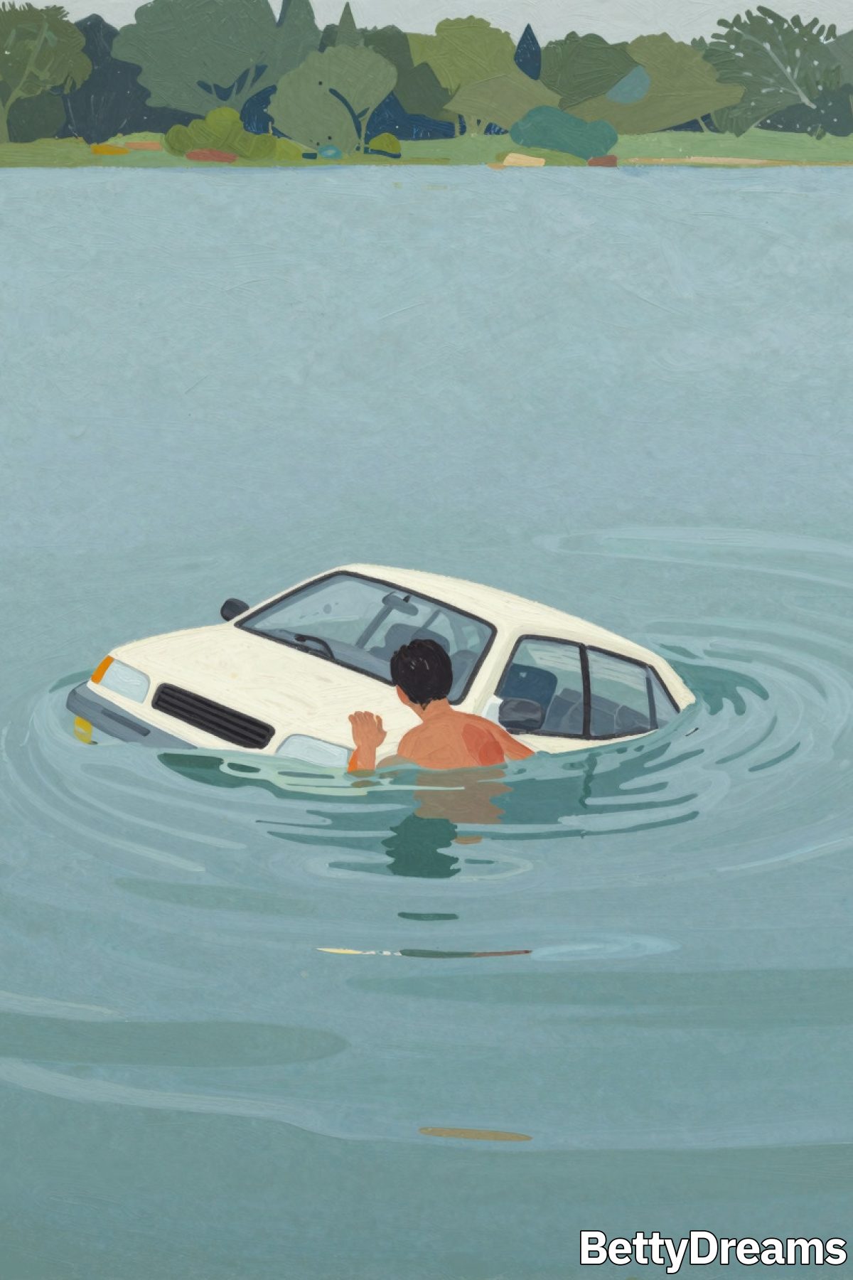 having a dream about escaping a sinking car