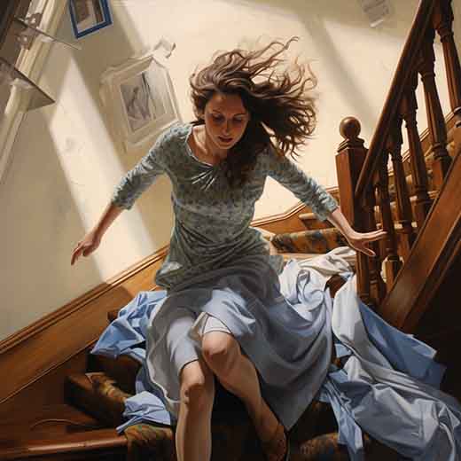 dream about falling down stairs