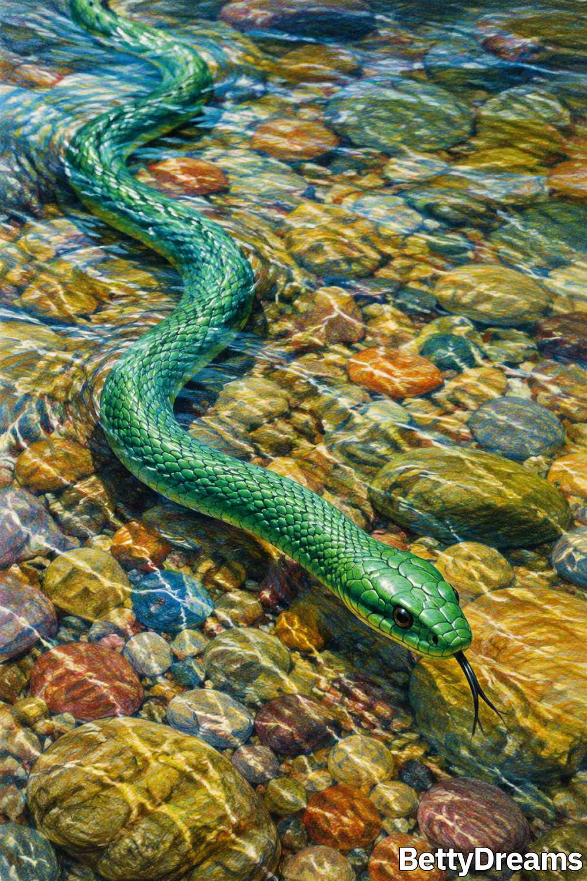 having a dream about green snakes