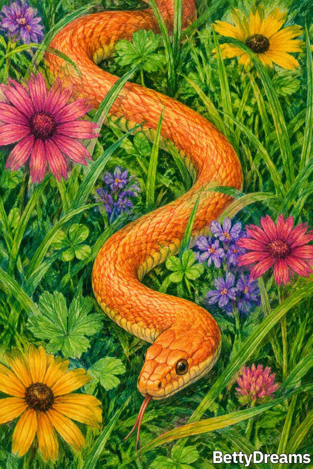 dreaming about an orange snake