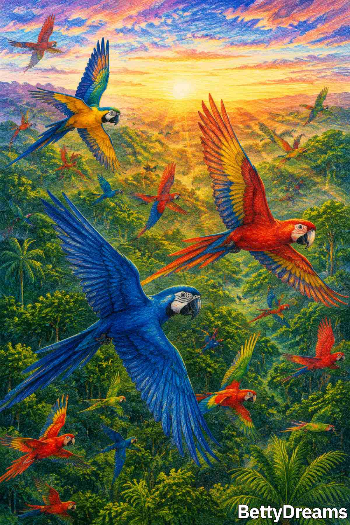 dreaming about parrots