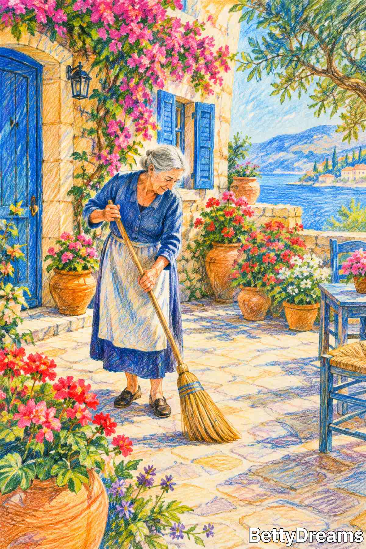 sweeping the floor in a dream