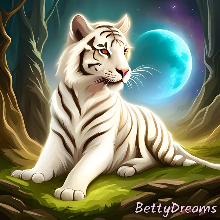 Premium AI Image  A white tiger with a blue eye and a yellow eye is on a  dark background