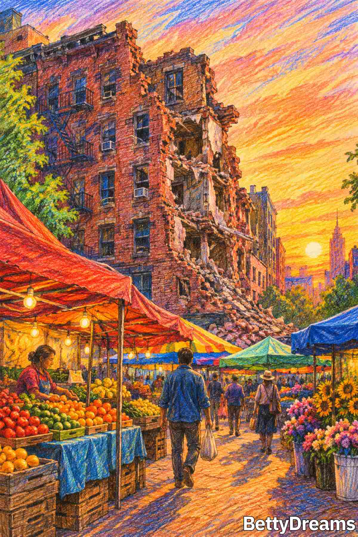 dreaming about a building collapsing