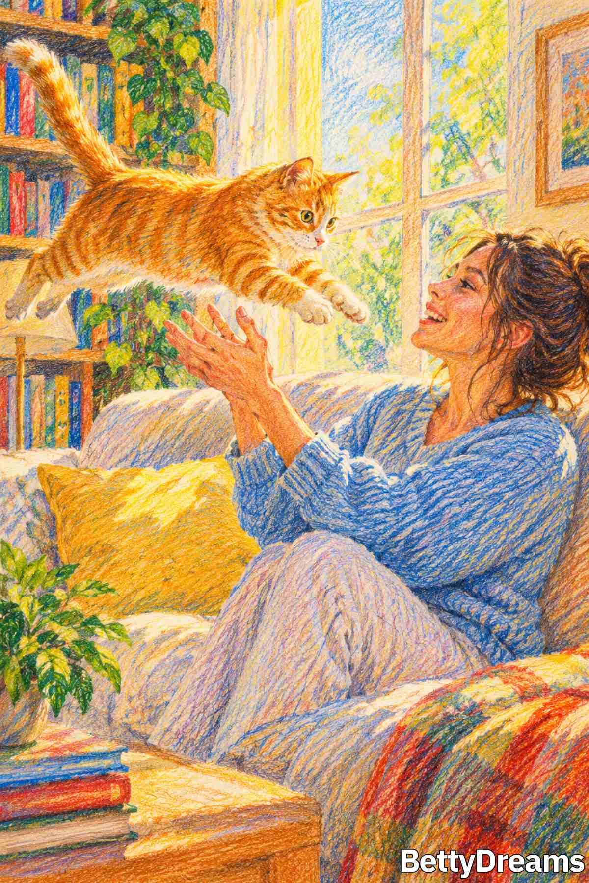 cat jumping on me in a dream