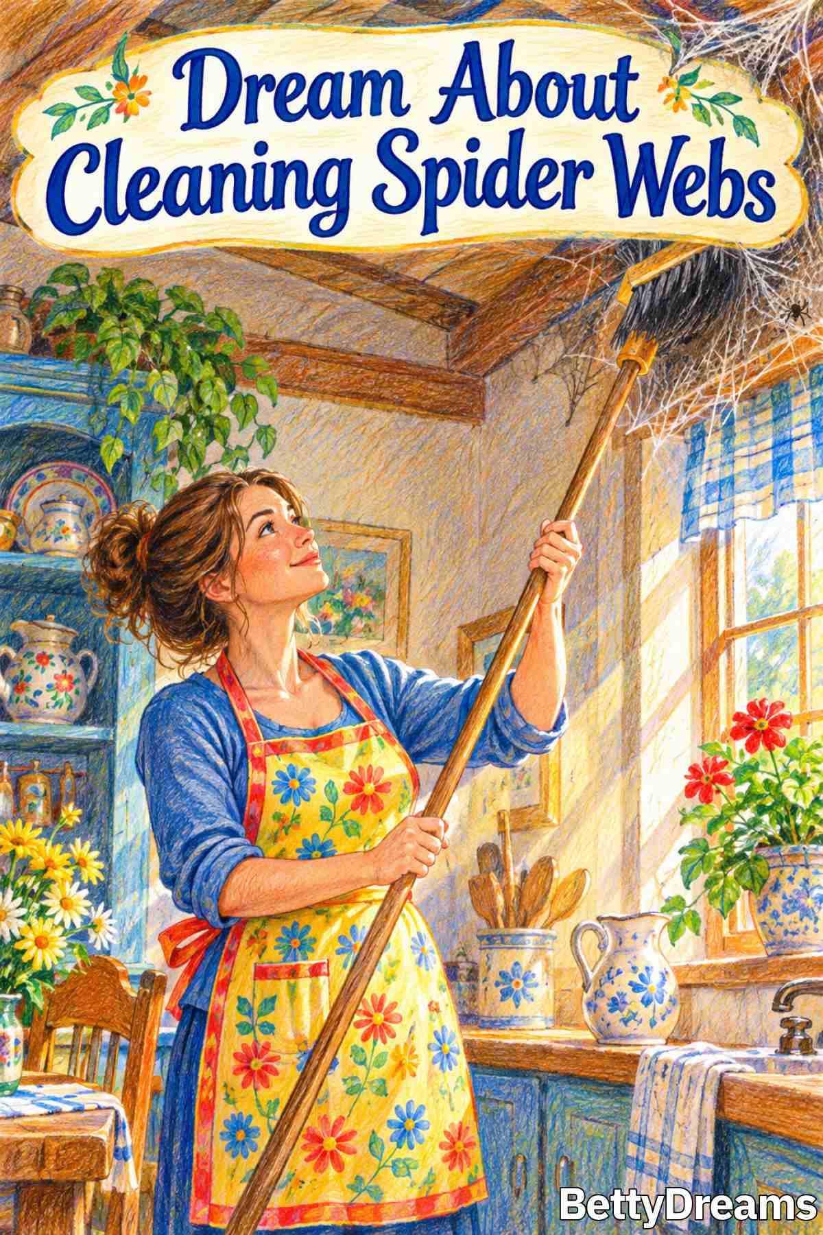 cleaning spider webs in a dream