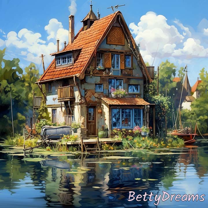 dream of house floating on water