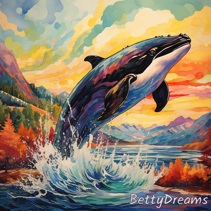 dream of whale jumping out the water