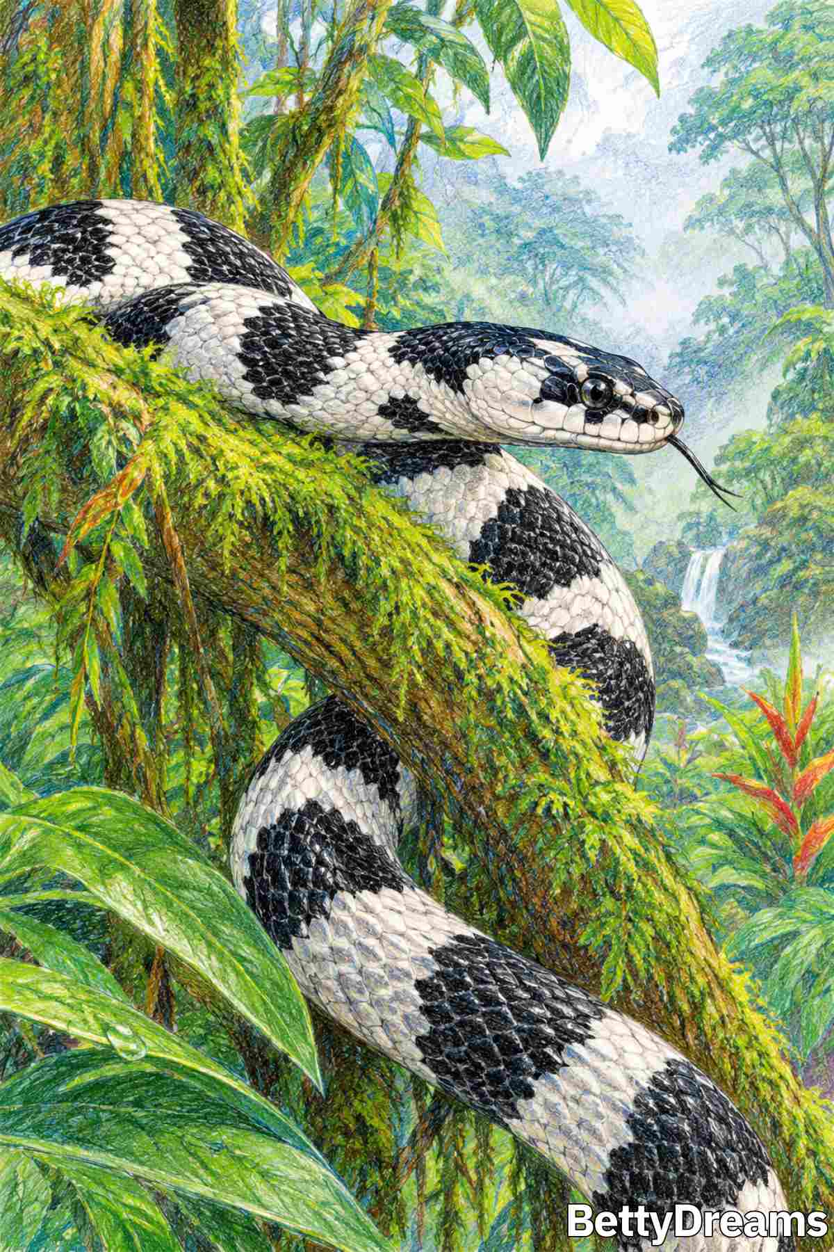 dream of white and black snake