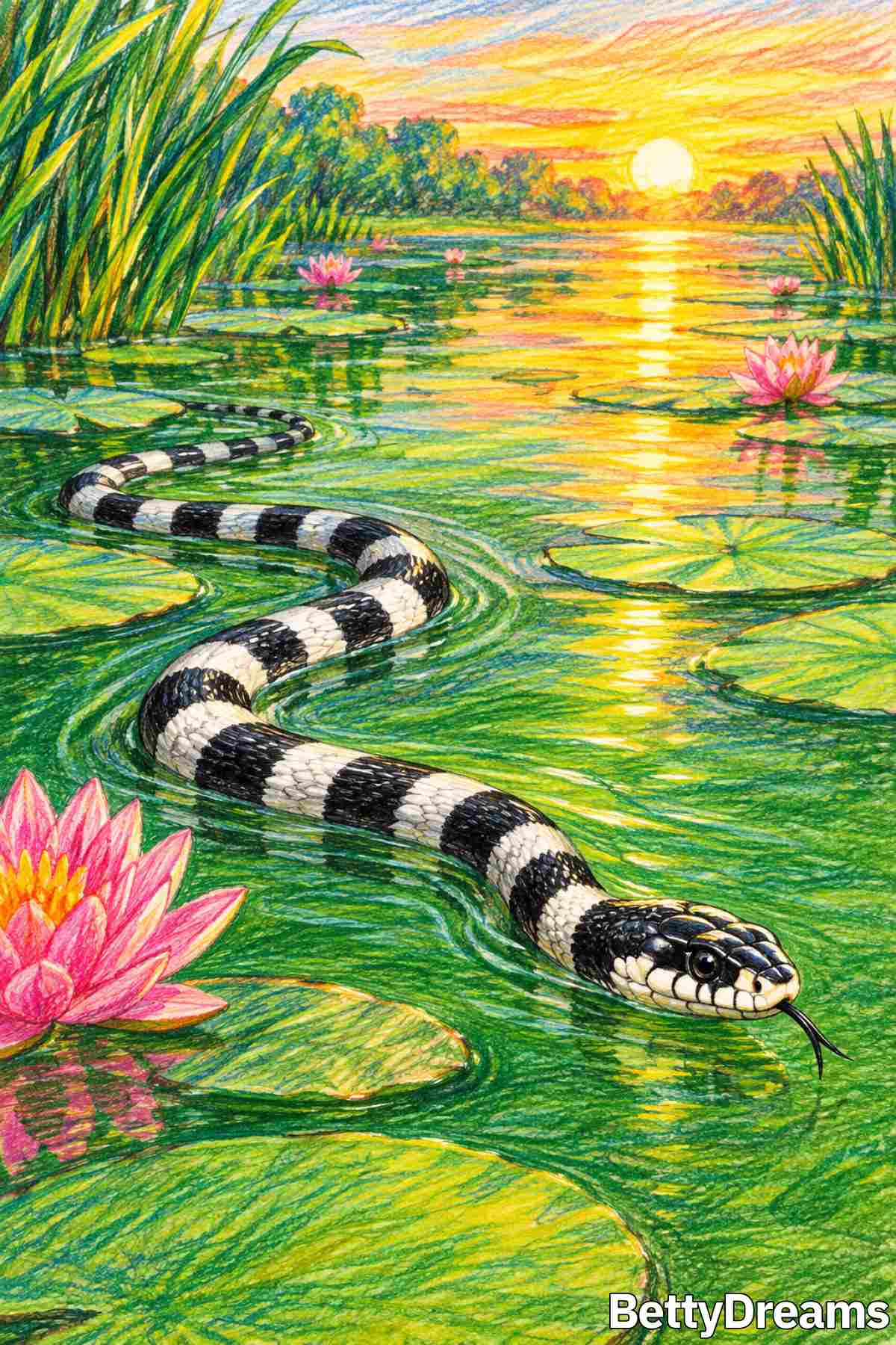white and black snake in dream