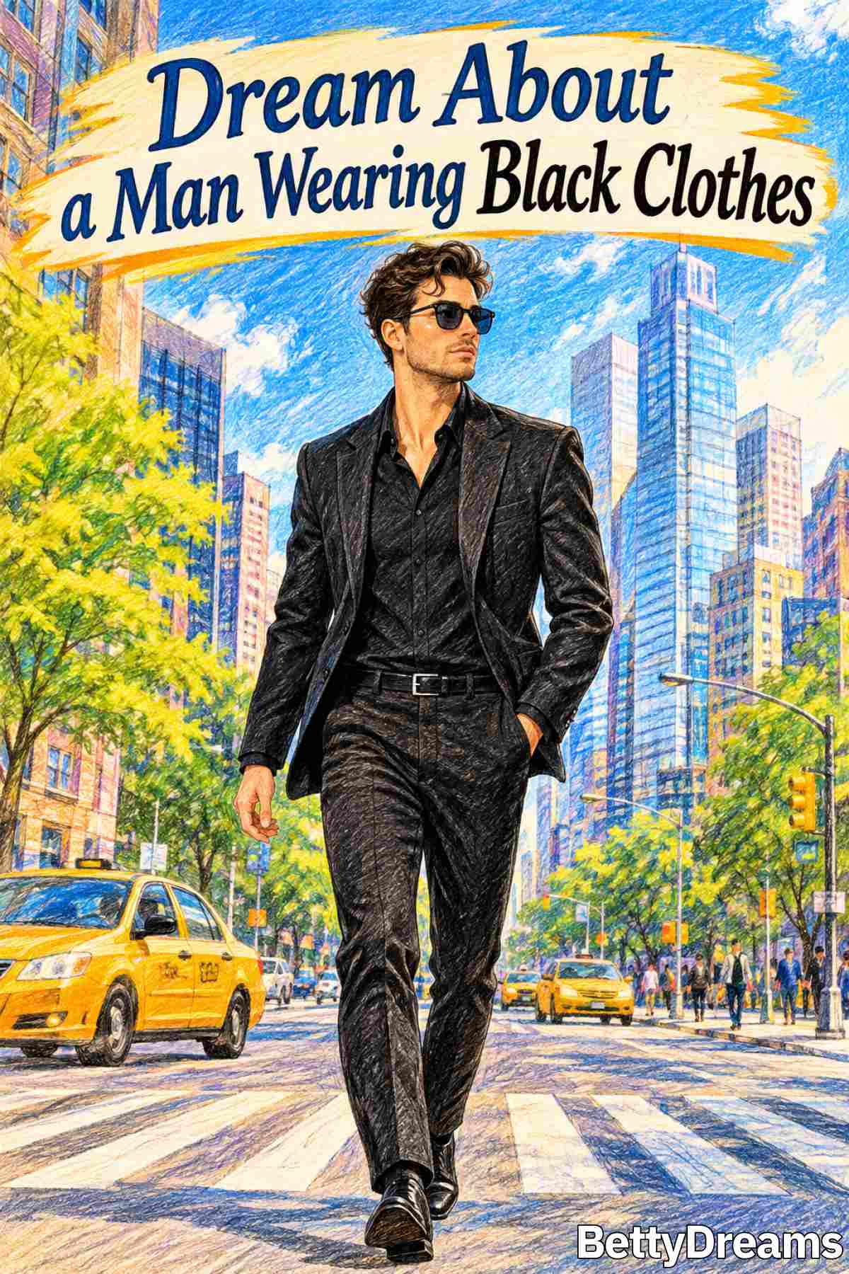 man dressed in black in a dream