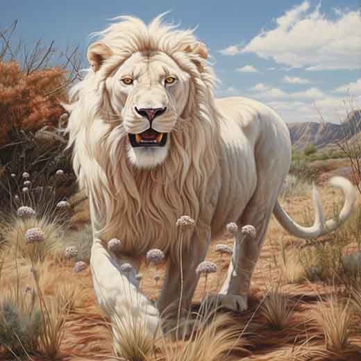 dreaming of a white lion