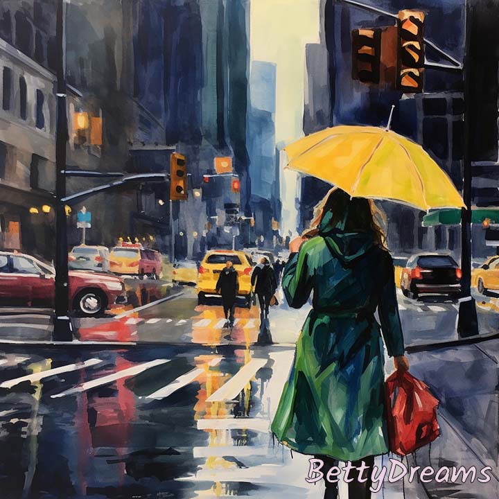 heavy rain in the street