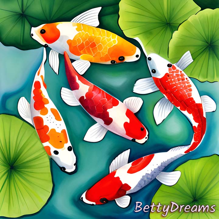 koi fish swimming together
