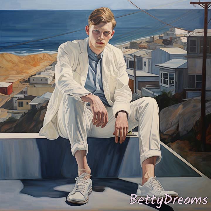 men sitting and white shoes