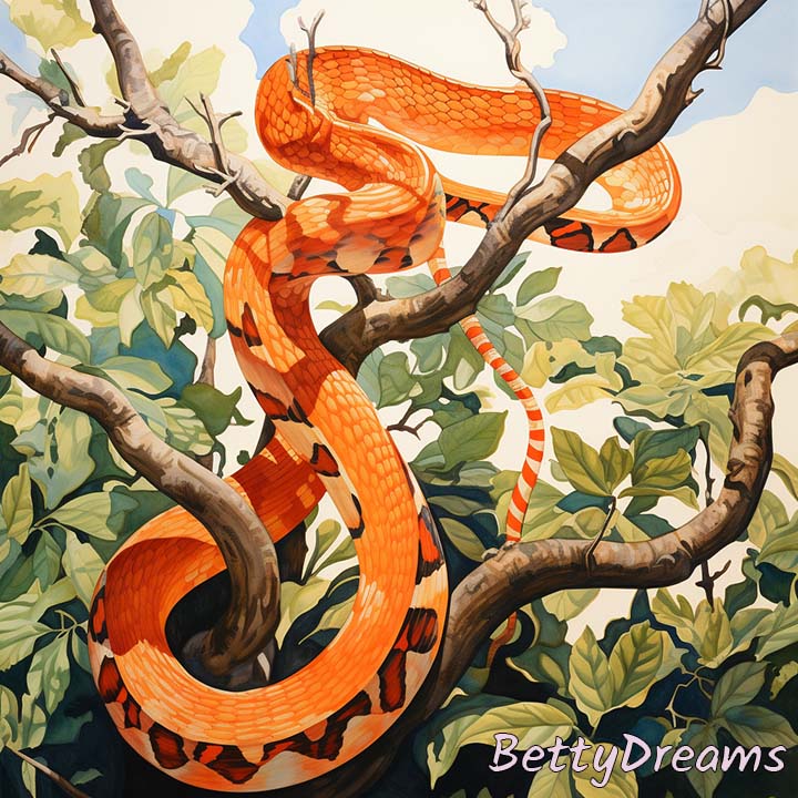 orange snake on tree