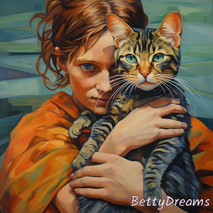 seeing cats clinging to you  in dream