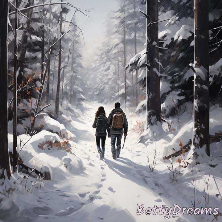 walkign in snow