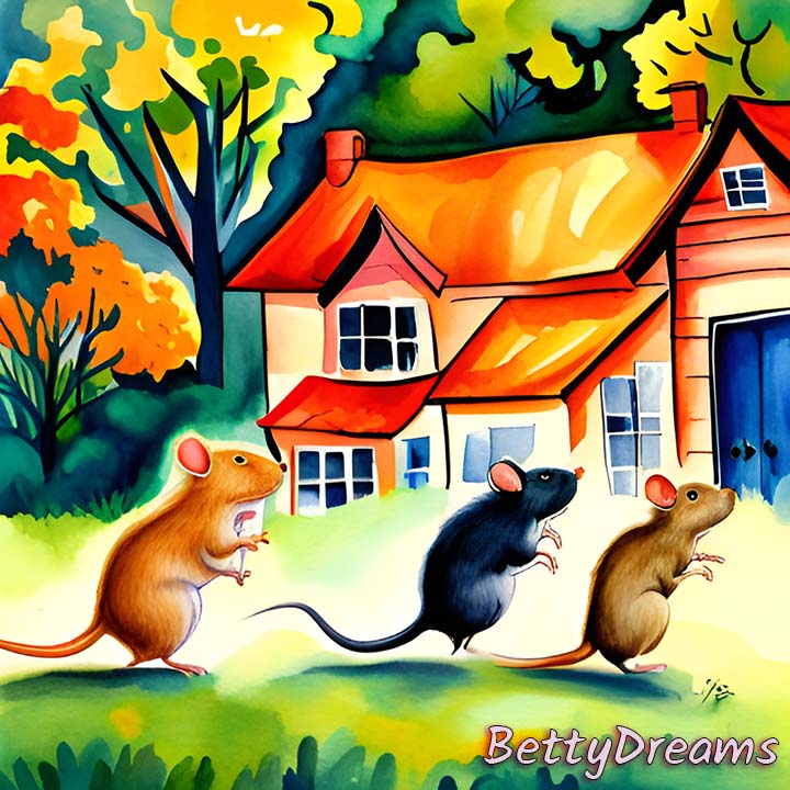 three rats running