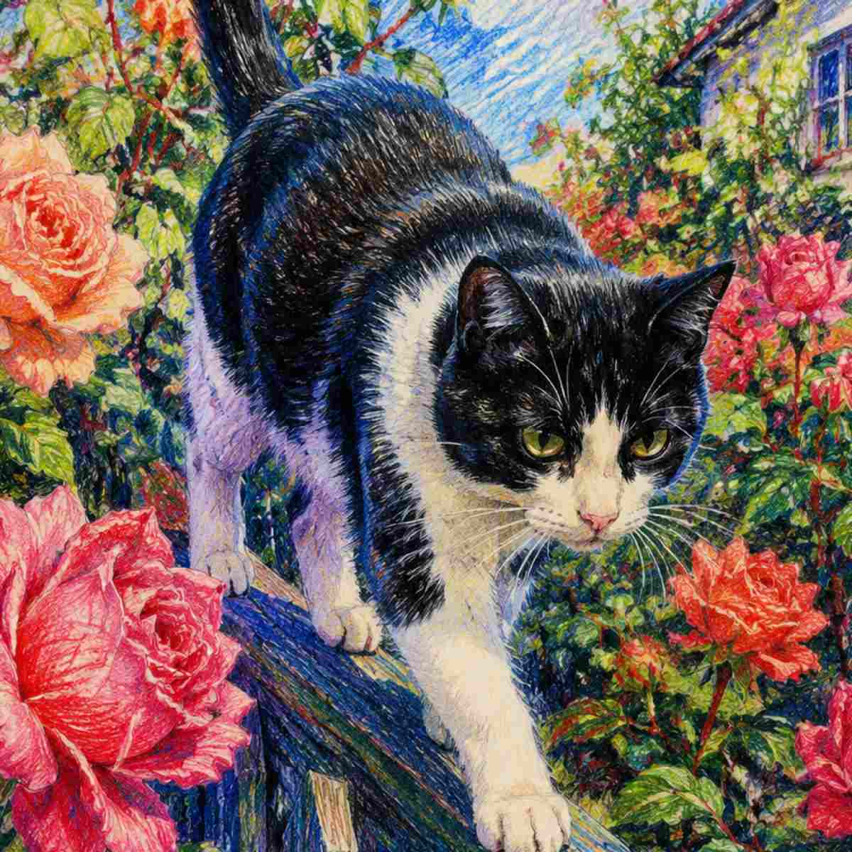 Black and White Cat Dream