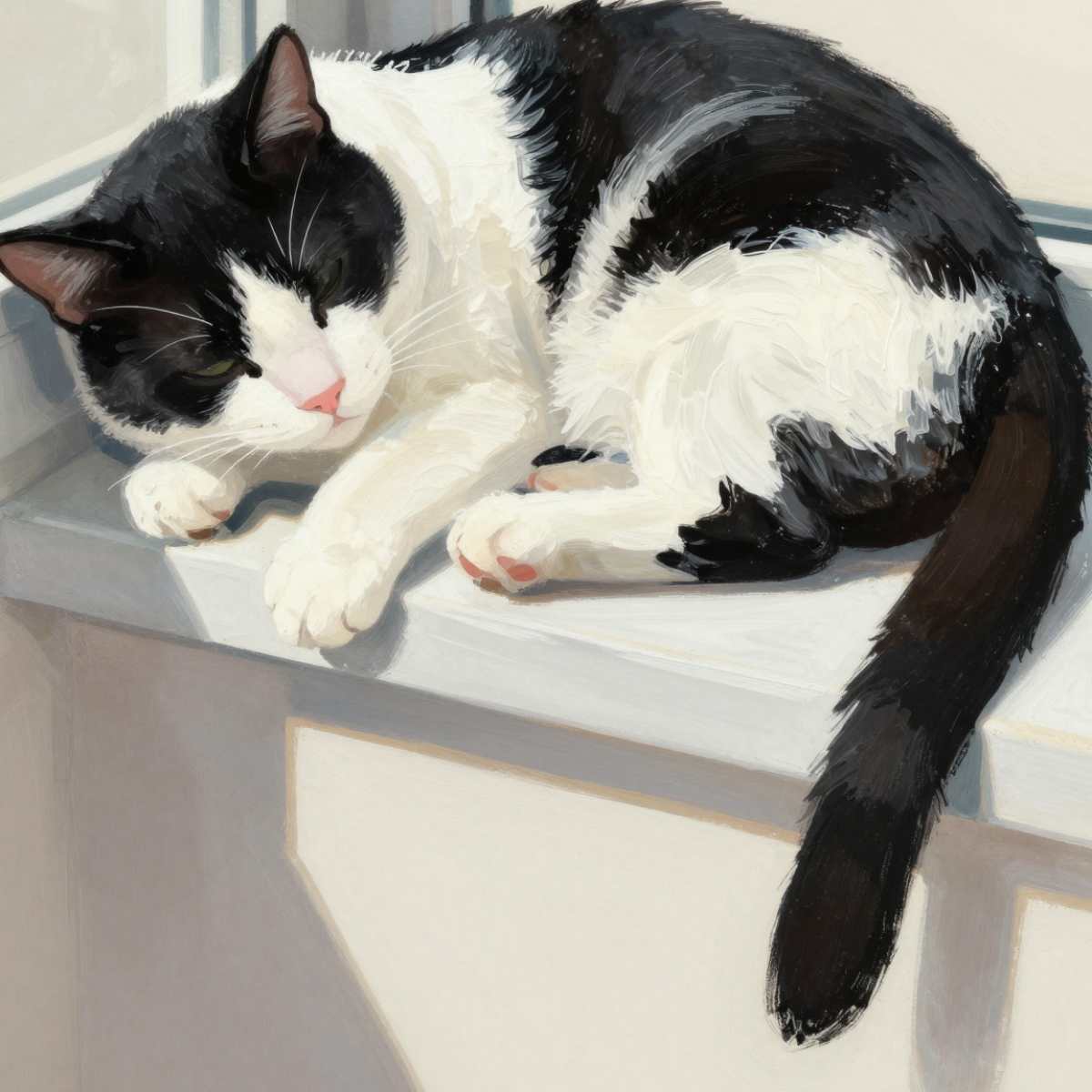 Black and White Cat Dream