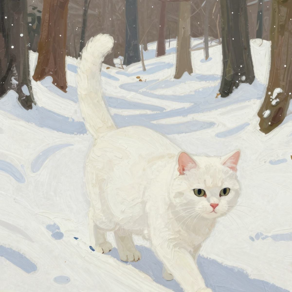 White Cat in Dream