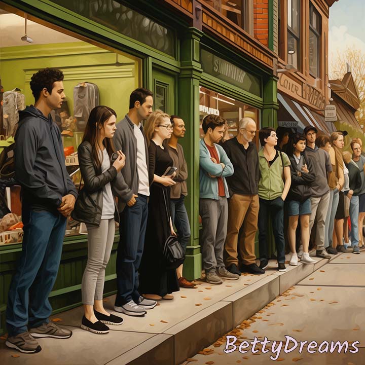  waiting in line 