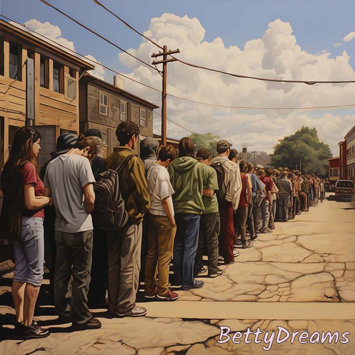  waiting in line 