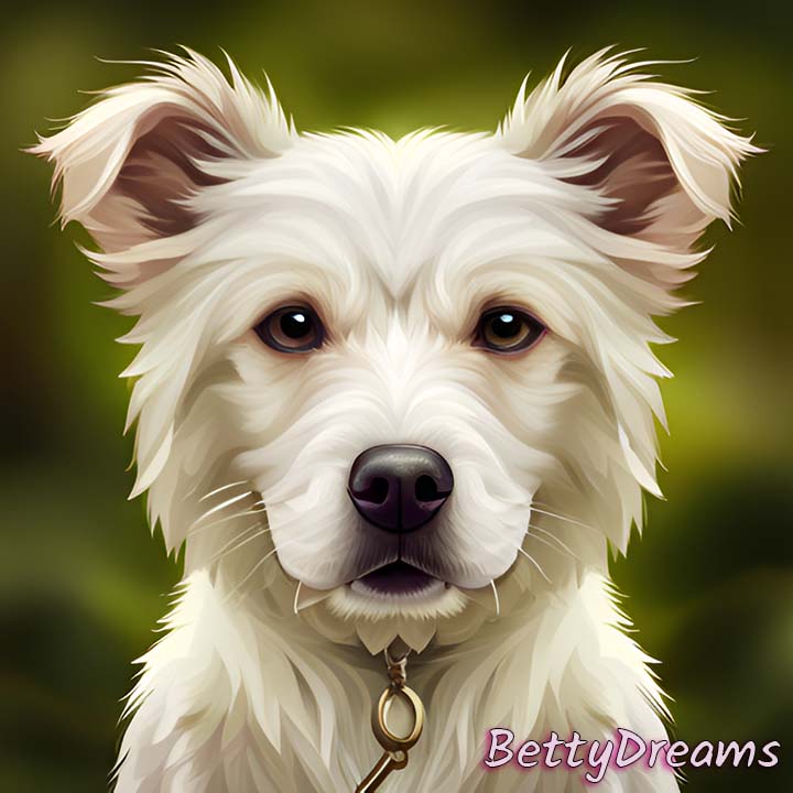 white dog portrait