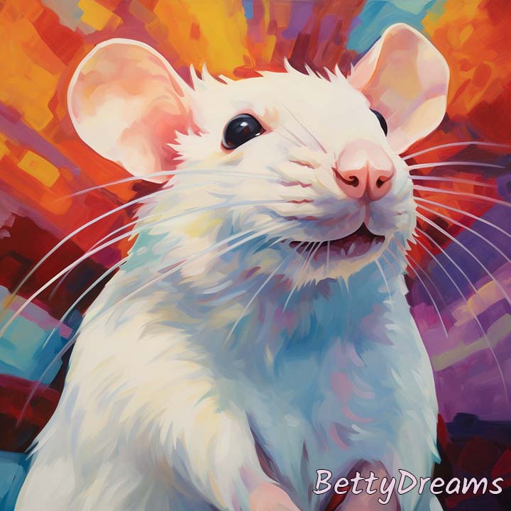 white rat looking at you