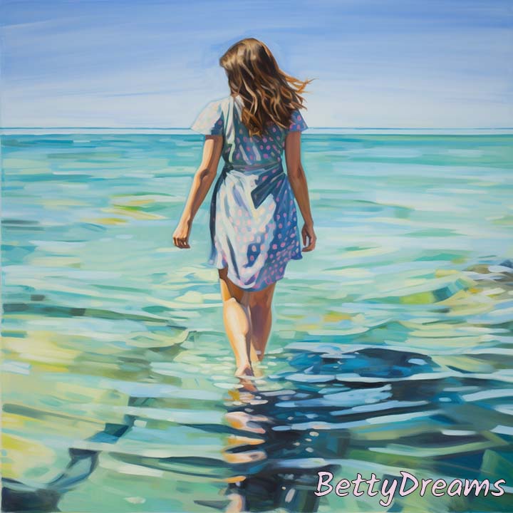 women sea water