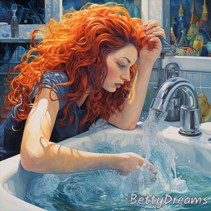 women washing hair