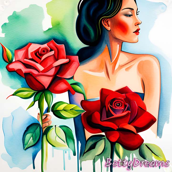 women with red roses
